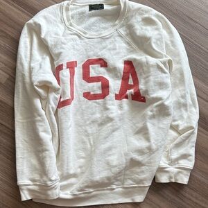 Retro brand White USA Sweatshirt cotton
